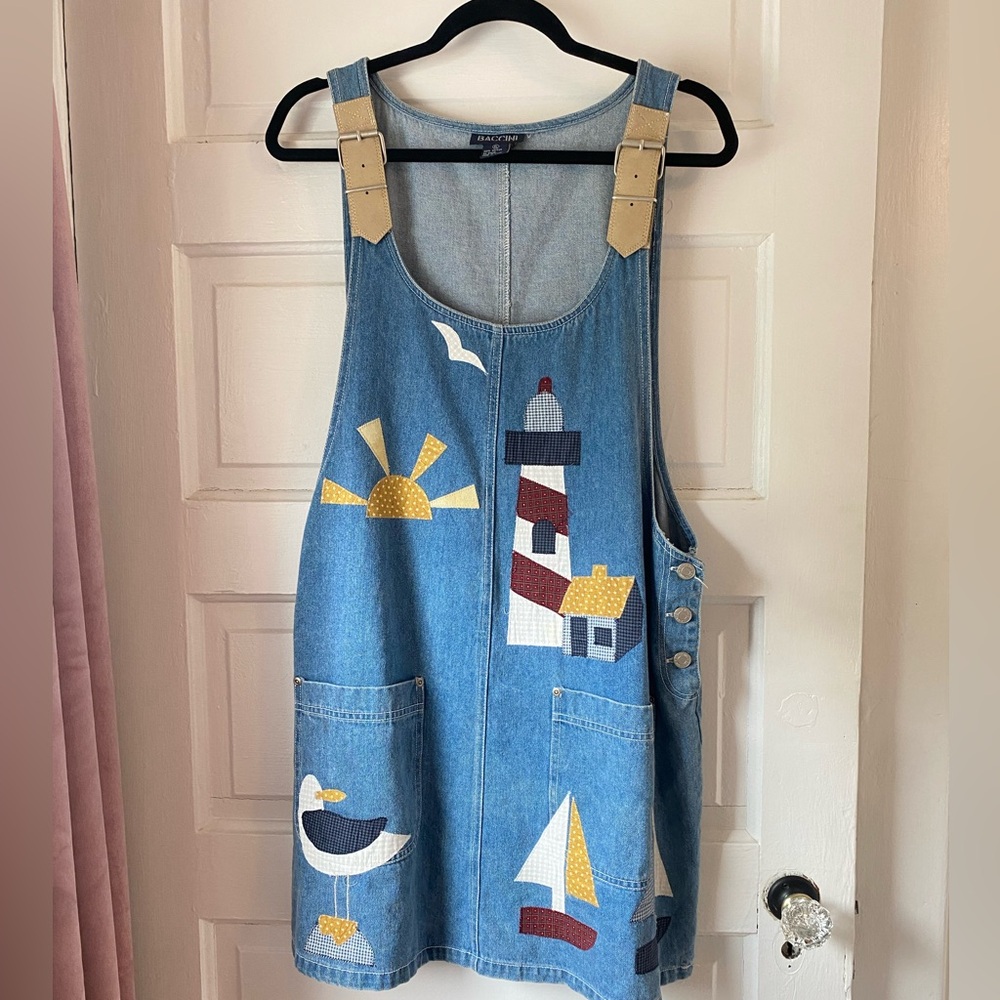 Coastal Denim Dress | Hand Embroidered